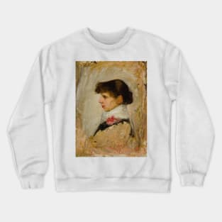 Head of a Model by John William Waterhouse Crewneck Sweatshirt